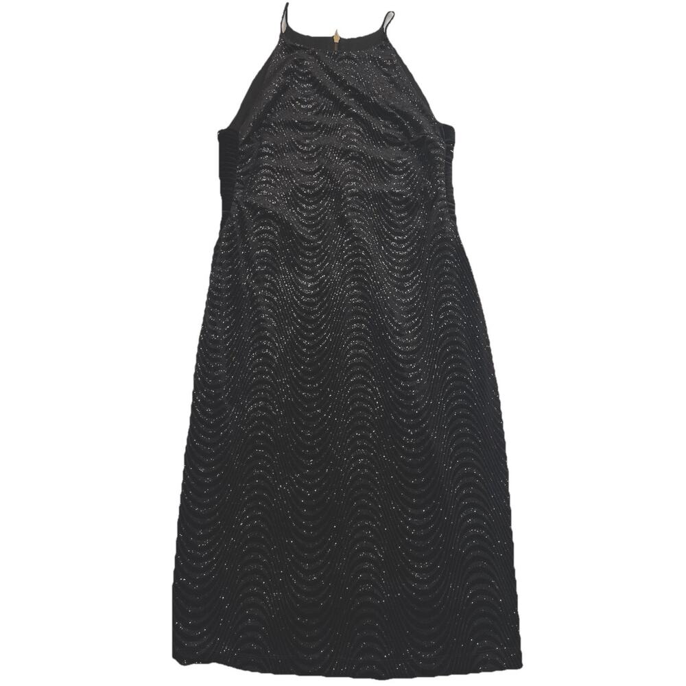 Premier Armour Dress Size 14 Black Sparkle Metallic Velour Cocktail Party NYE